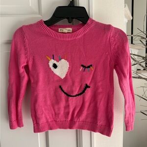 🩷 Valentine’s Day! Tucker + Tate Pink Knit Smiley Wink Sweater! Toddler Girls 3T